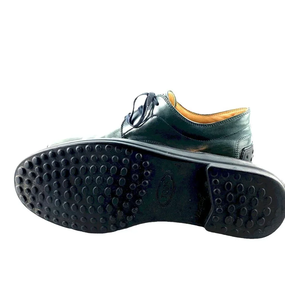 TOD'S Olive Green‎ Italian Leather Vibram Sole Casual Derby